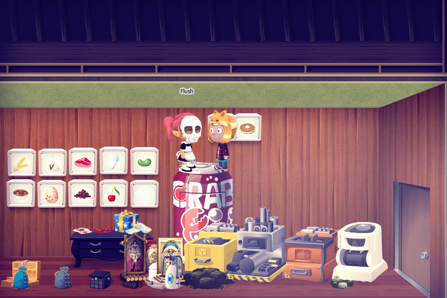 The interior is now decorated with various items, still a lot of clutter on the ground.