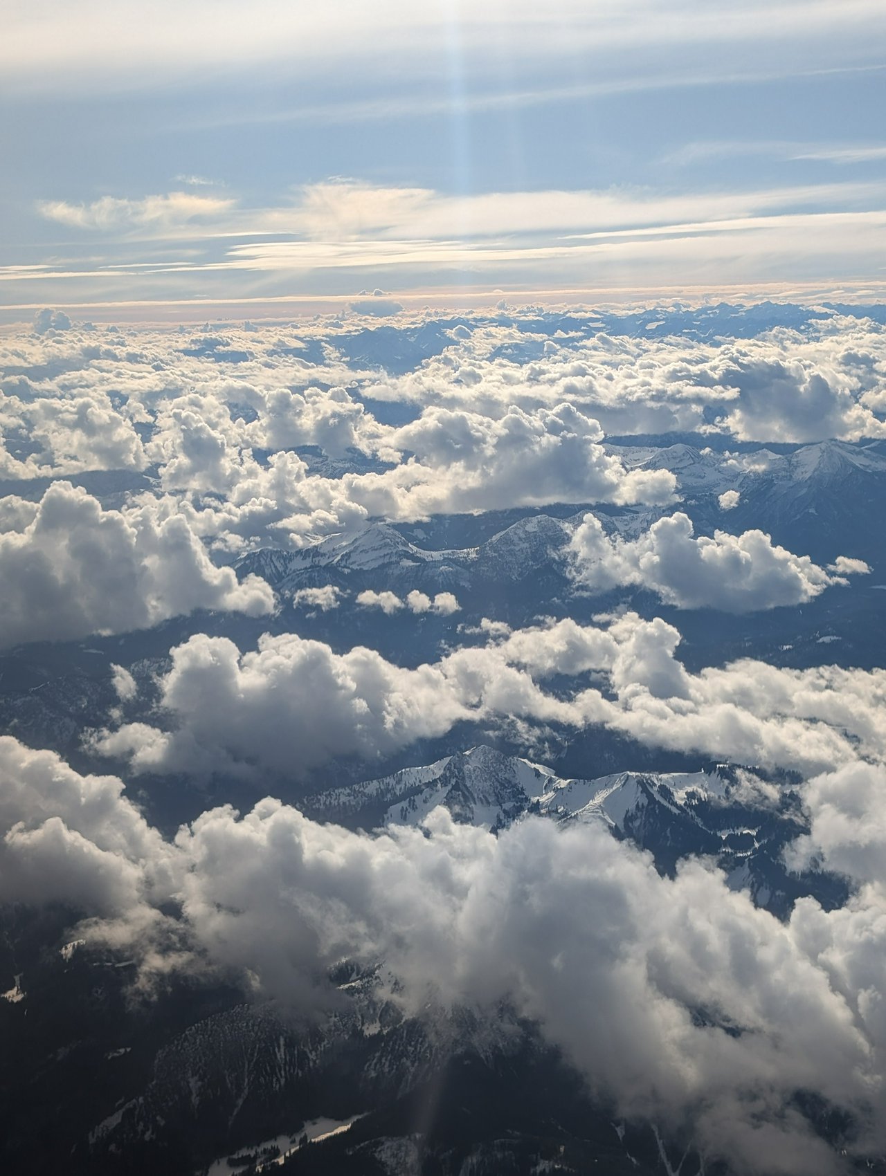 The first mountain peaks