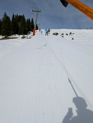 Shadow selfie on one of the few remaining T-bar lifts.