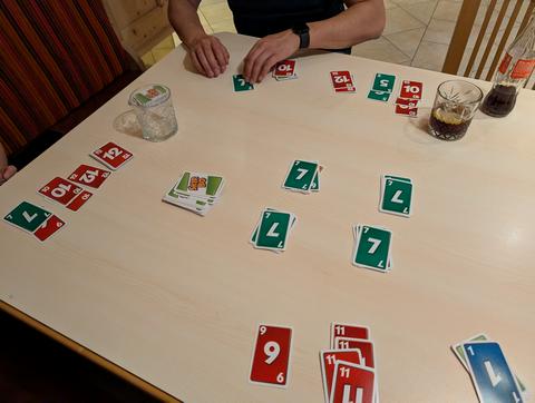 Playing another card game; Skipbo