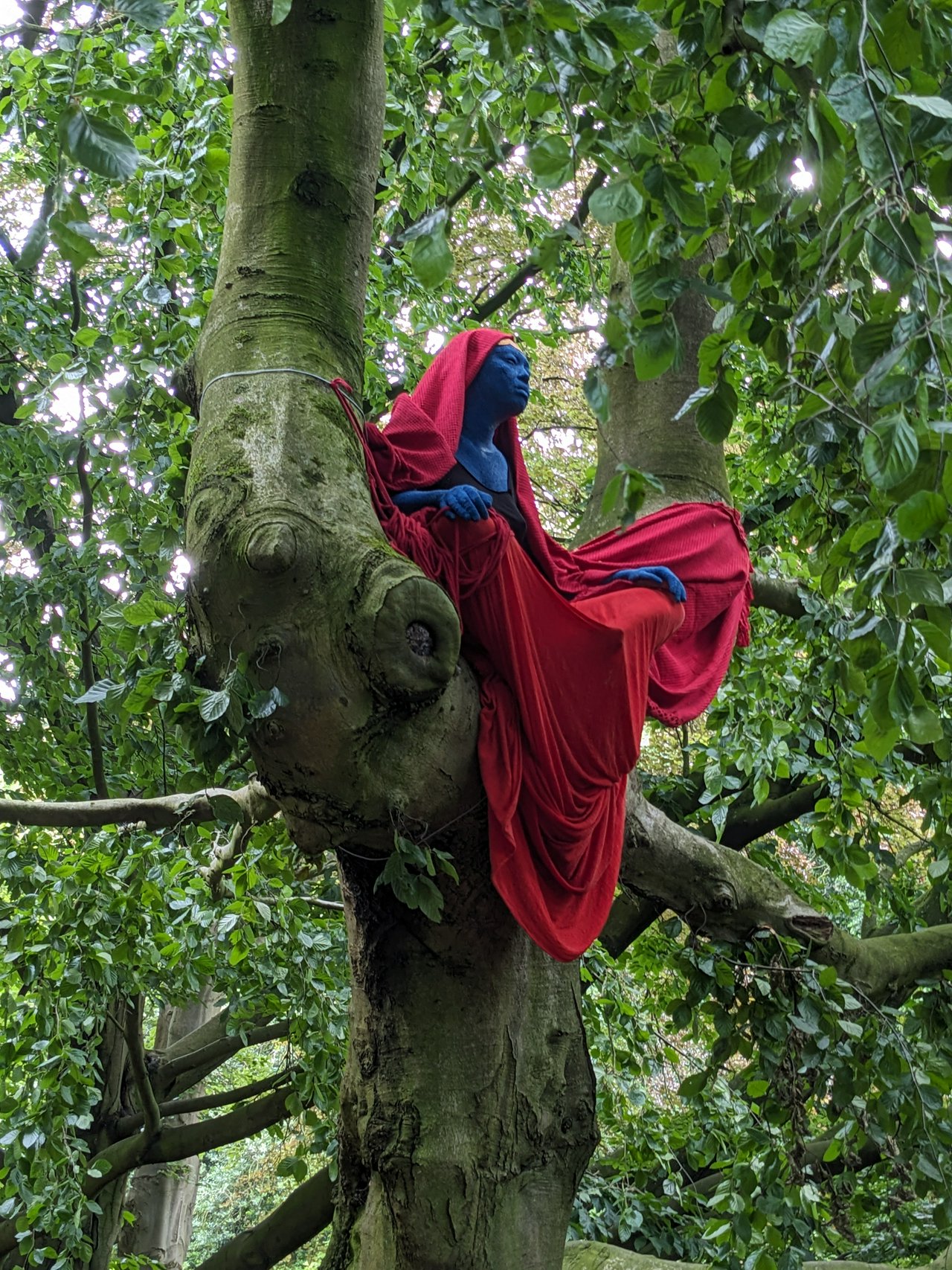 Statue in the trees. Little bit scary if you don't expect it..