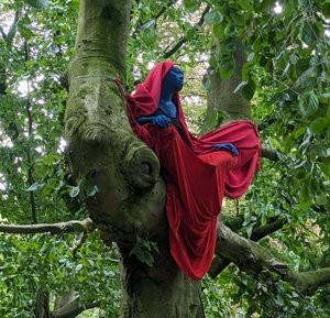 Statue in the trees. Little bit scary if you don't expect it..