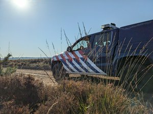 Marechaussee (Dutch word, of French origin, for Military Police) guarding the landing zone for Airborne 2024.