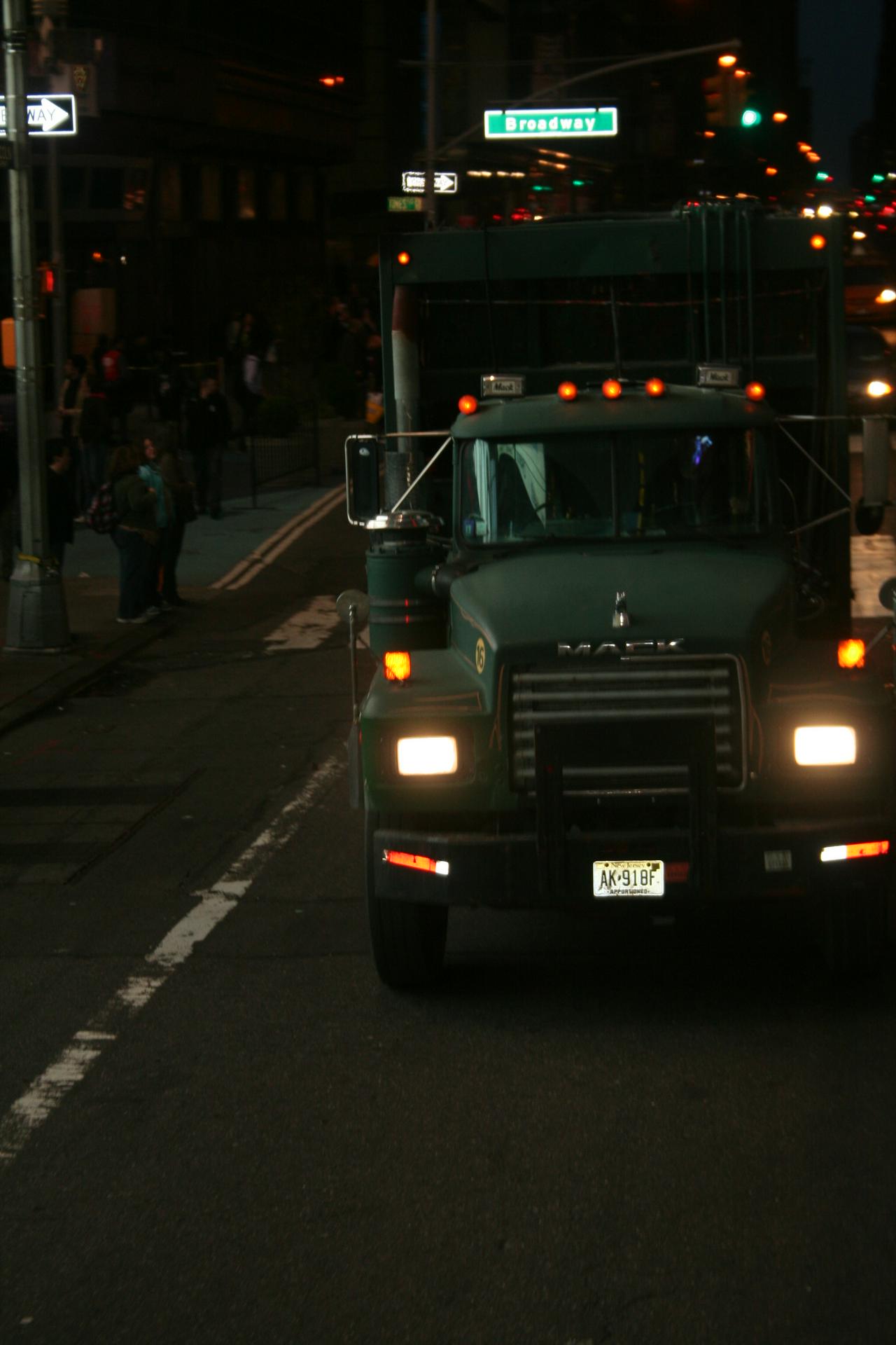 Big Mack dumpster at night