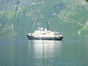 Cruiseship in Geirangerfjord