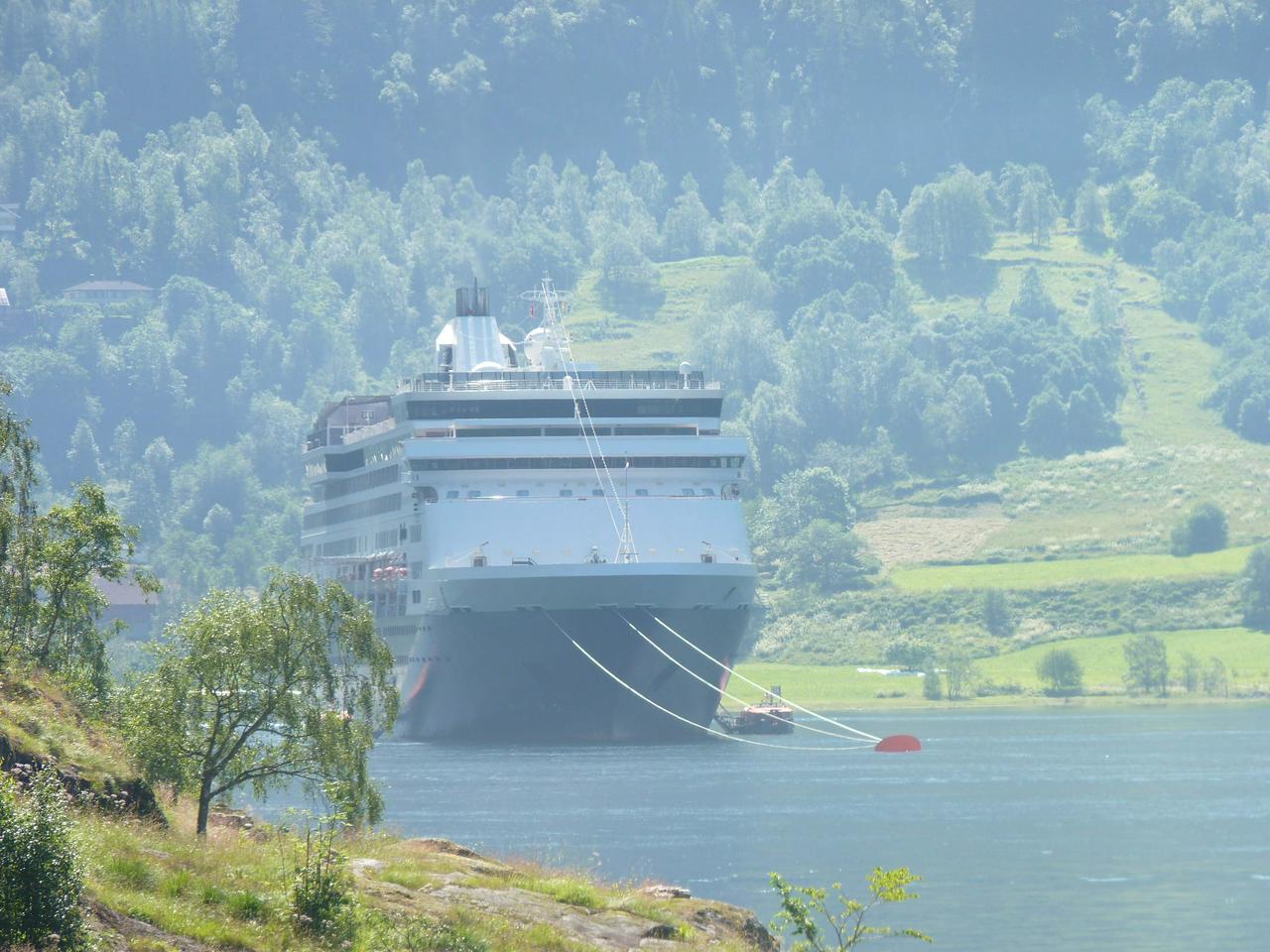 Cruiseship in Geirangerfjord