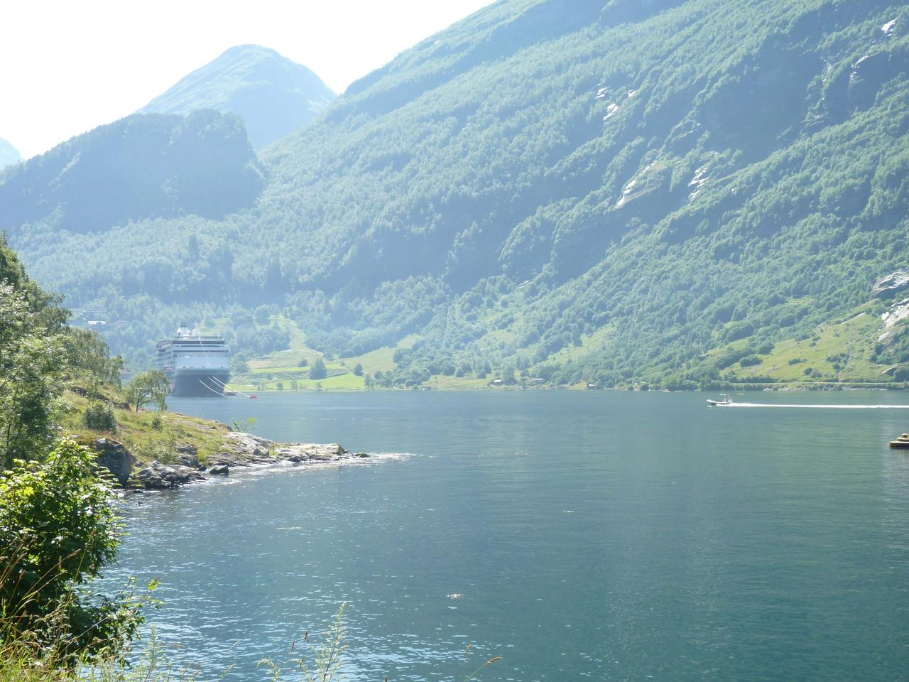 Cruiseship in Geirangerfjord