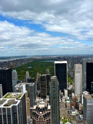 Looking down over Central Park from 30 Rock, "Top of the Rock" observation deck