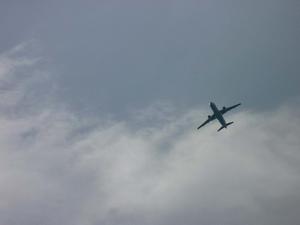 Plane coming in to land at Gardermoen airport