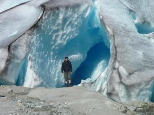 Posing at the glacier