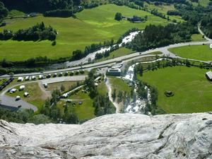 Top of Tvindefossen waterfalls