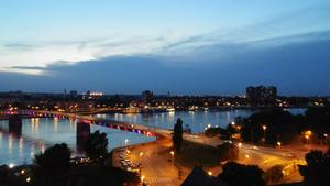 Varadin "Rainbow" Bridge in Novi Sad, Serbia