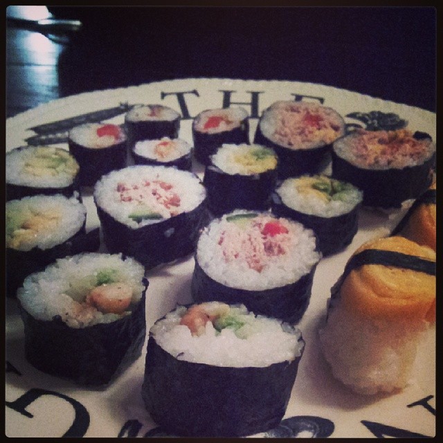 Homemade sushi made by my lovely girlfriend.